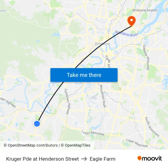 Kruger Pde at Henderson Street to Eagle Farm map