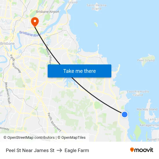 Peel St Near James St to Eagle Farm map