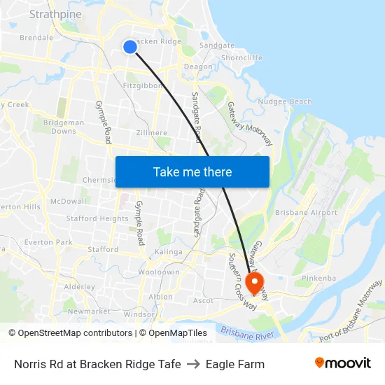 Norris Rd at Bracken Ridge Tafe to Eagle Farm map