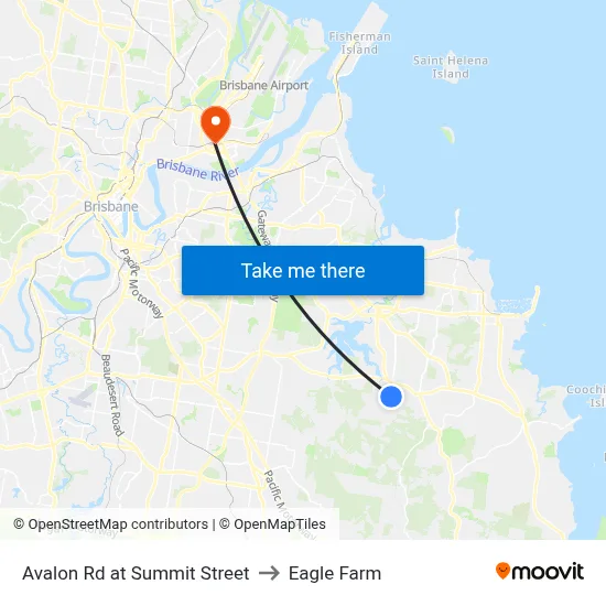 Avalon Rd at Summit Street to Eagle Farm map