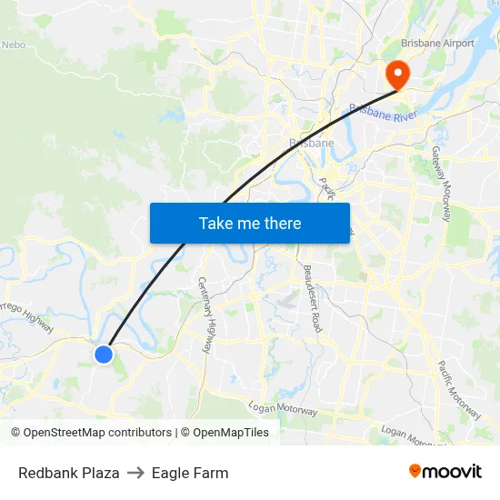 Redbank Plaza to Eagle Farm map