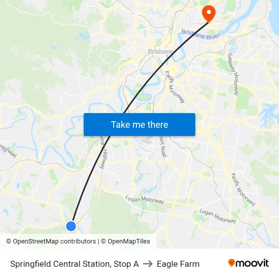 Springfield Central Station, Stop A to Eagle Farm map