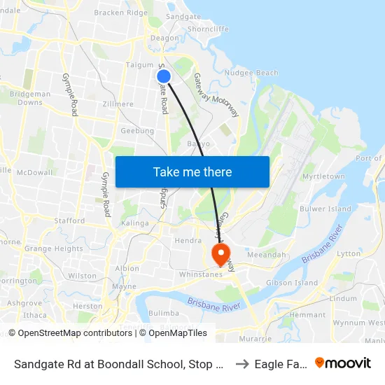 Sandgate Rd at Boondall School, Stop 20/21 to Eagle Farm map