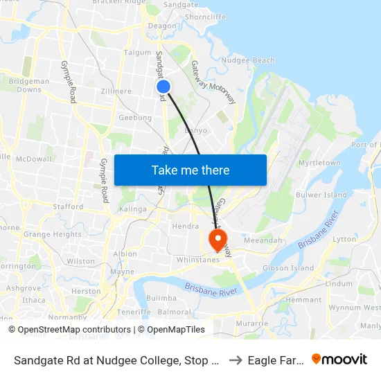 Sandgate Rd at Nudgee College, Stop 17 to Eagle Farm map