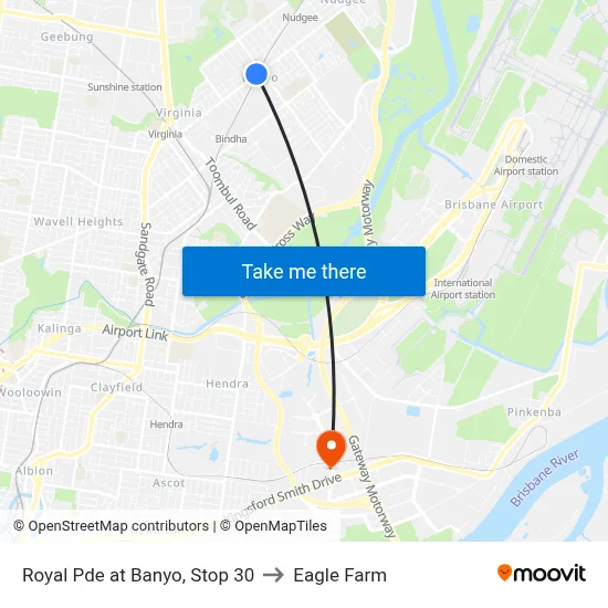 Royal Pde at Banyo, Stop 30 to Eagle Farm map