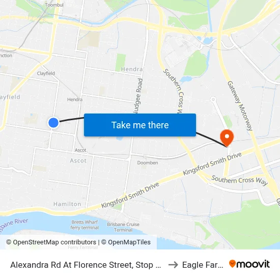 Alexandra Rd At Florence Street, Stop 29 to Eagle Farm map