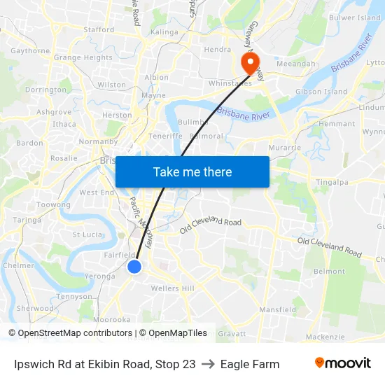 Ipswich Rd at Ekibin Road, Stop 23 to Eagle Farm map