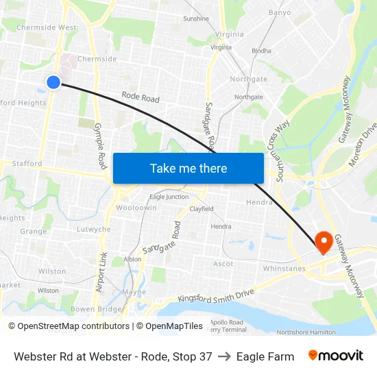 Webster Rd at Webster - Rode, Stop 37 to Eagle Farm map