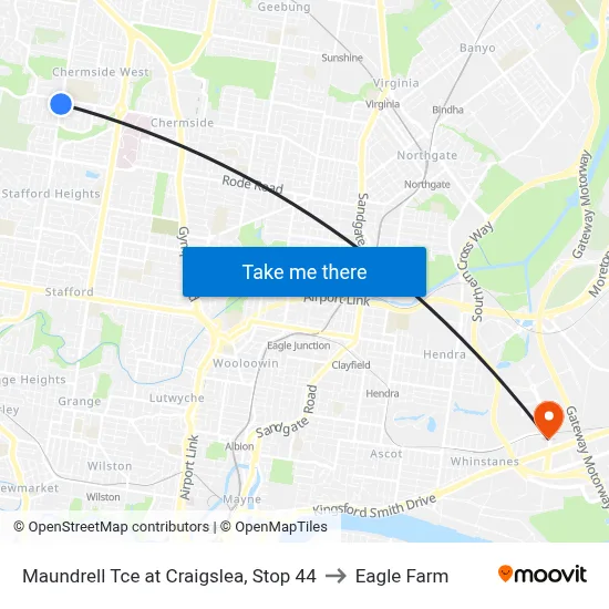 Maundrell Tce at Craigslea, Stop 44 to Eagle Farm map