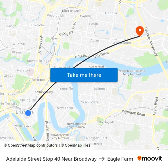 Adelaide Street Stop 40 Near Broadway to Eagle Farm map