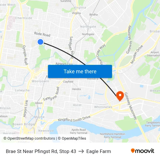 Brae St Near Pfingst Rd, Stop 43 to Eagle Farm map