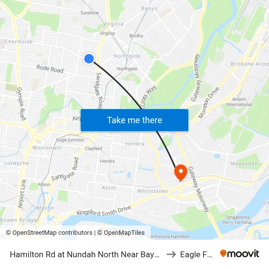 Hamilton Rd at Nundah North Near Bayview Tce to Eagle Farm map