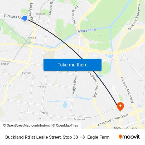 Buckland Rd at Leslie Street, Stop 38 to Eagle Farm map