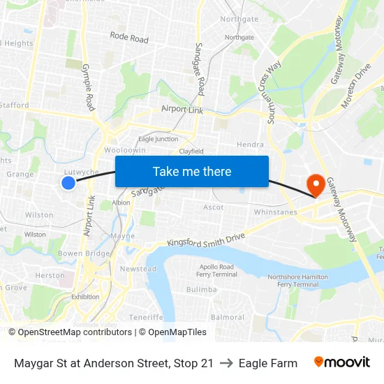 Maygar St at Anderson Street, Stop 21 to Eagle Farm map