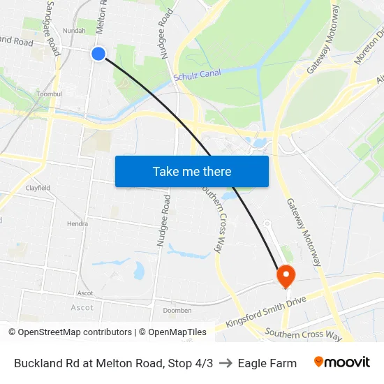 Buckland Rd at Melton Road, Stop 4/3 to Eagle Farm map