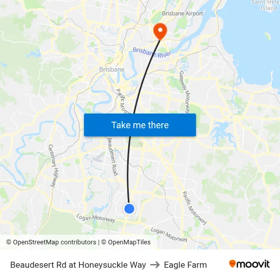 Beaudesert Rd at Honeysuckle Way to Eagle Farm map
