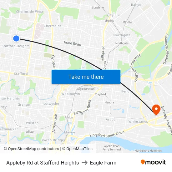 Appleby Rd at Stafford Heights to Eagle Farm map
