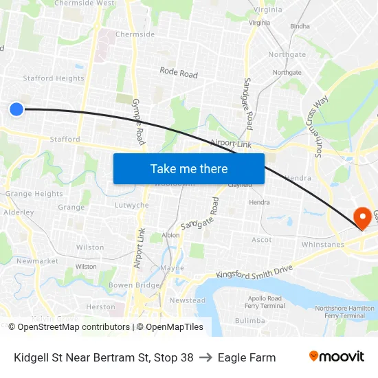 Kidgell St Near Bertram St, Stop 38 to Eagle Farm map