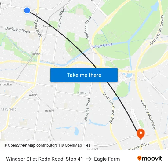Windsor St at Rode Road, Stop 41 to Eagle Farm map
