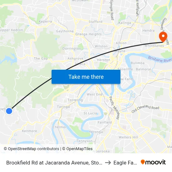 Brookfield Rd at Jacaranda Avenue, Stop 43 to Eagle Farm map