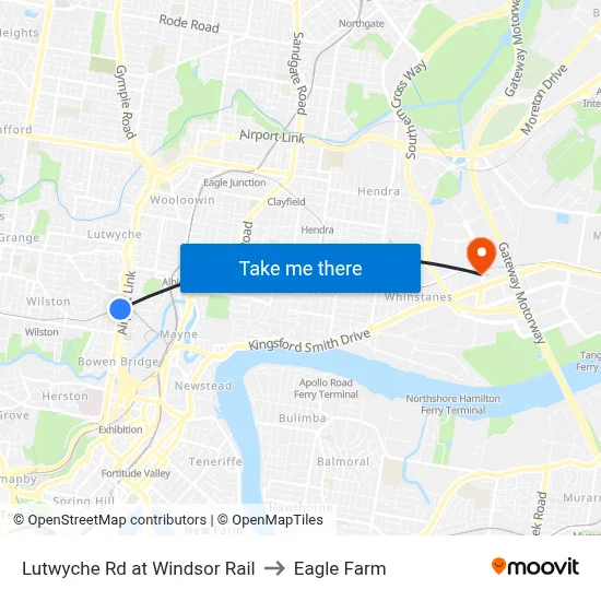 Lutwyche Rd at Windsor Rail to Eagle Farm map