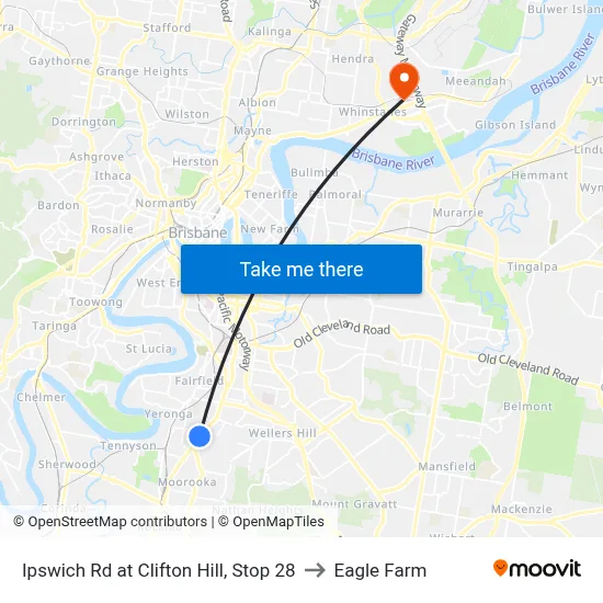 Ipswich Rd at Clifton Hill, Stop 28 to Eagle Farm map