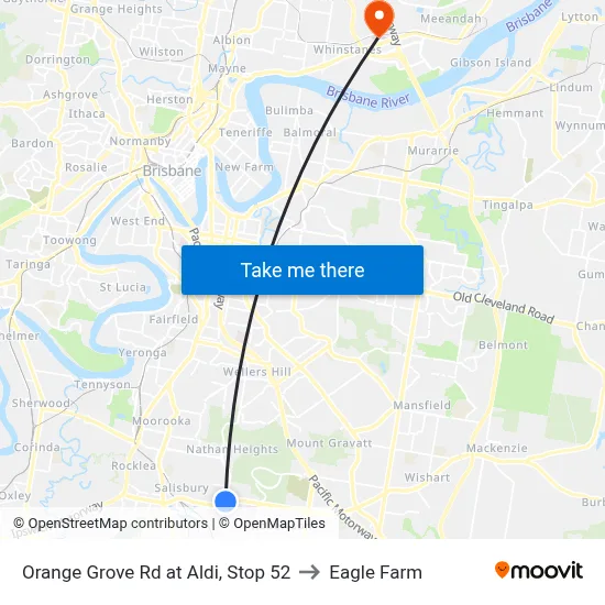 Orange Grove Rd at Aldi, Stop 52 to Eagle Farm map