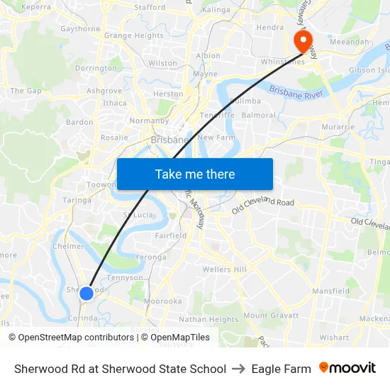 Sherwood Rd at Sherwood State School to Eagle Farm map
