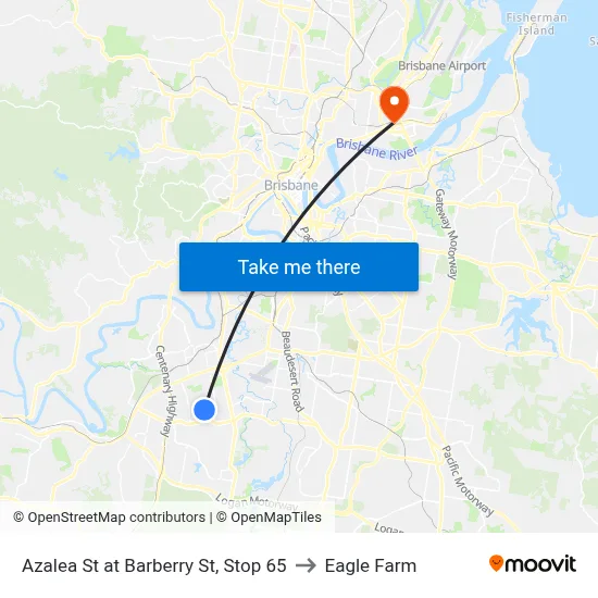 Azalea St at Barberry St, Stop 65 to Eagle Farm map