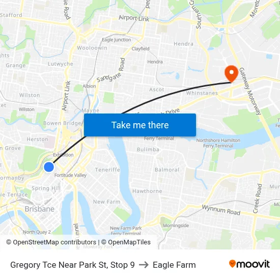 Gregory Tce Near Park St, Stop 9 to Eagle Farm map
