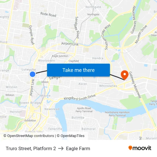 Truro Street, Platform 2 to Eagle Farm map