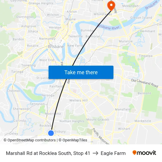 Marshall Rd at Rocklea South, Stop 41 to Eagle Farm map