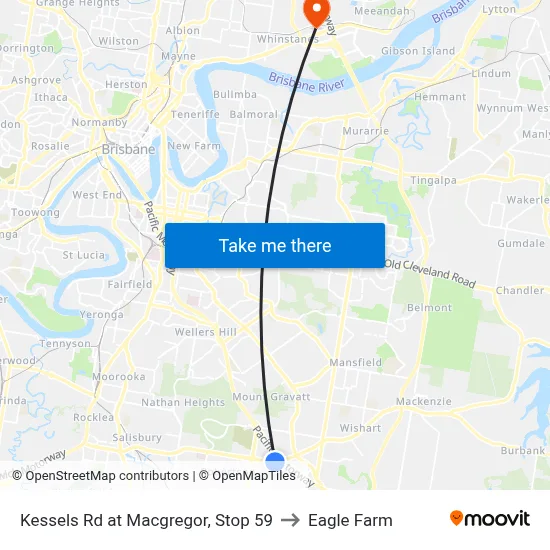 Kessels Rd at Macgregor, Stop 59 to Eagle Farm map