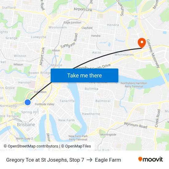 Gregory Tce at St Josephs, Stop 7 to Eagle Farm map