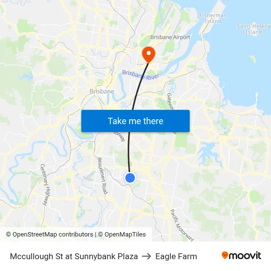 Mccullough St at Sunnybank Plaza to Eagle Farm map