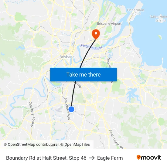 Boundary Rd at Halt Street, Stop 46 to Eagle Farm map