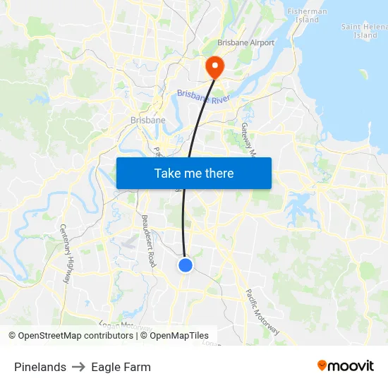Pinelands to Eagle Farm map