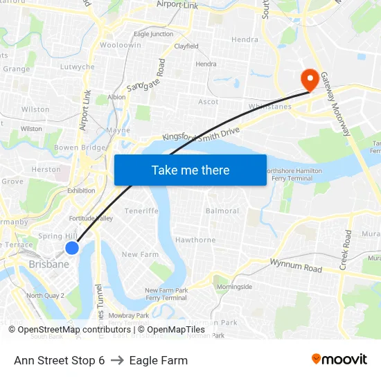 Ann Street Stop 6 to Eagle Farm map