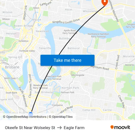 Okeefe St Near Wolseley St to Eagle Farm map