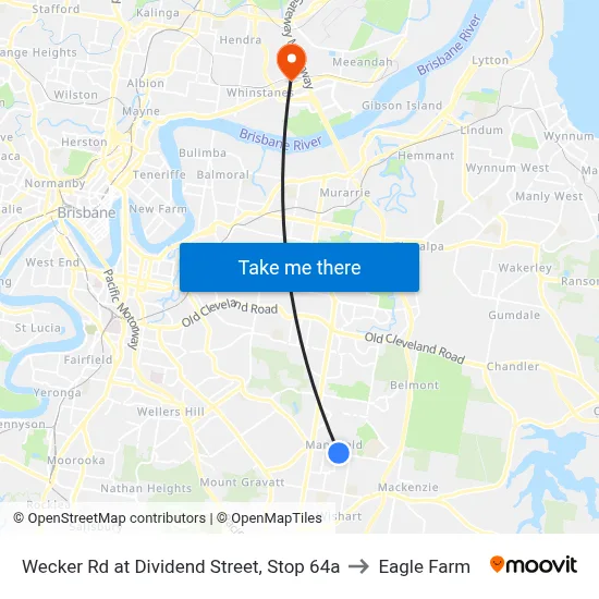 Wecker Rd at Dividend Street, Stop 64a to Eagle Farm map