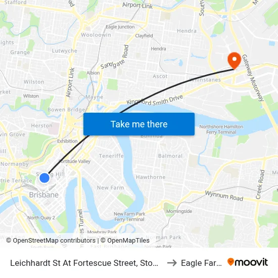 Leichhardt St At Fortescue Street, Stop 1 to Eagle Farm map