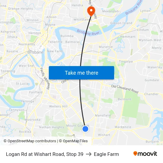 Logan Rd at Wishart Road, Stop 39 to Eagle Farm map