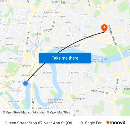 Queen Street Stop 67 Near Ann St (Orient) to Eagle Farm map