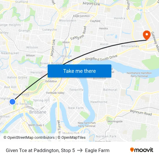 Given Tce at Paddington, Stop 5 to Eagle Farm map