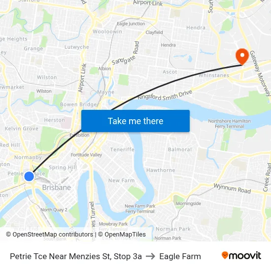 Petrie Tce Near Menzies St, Stop 3a to Eagle Farm map