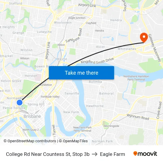 College Rd Near Countess St, Stop 3b to Eagle Farm map