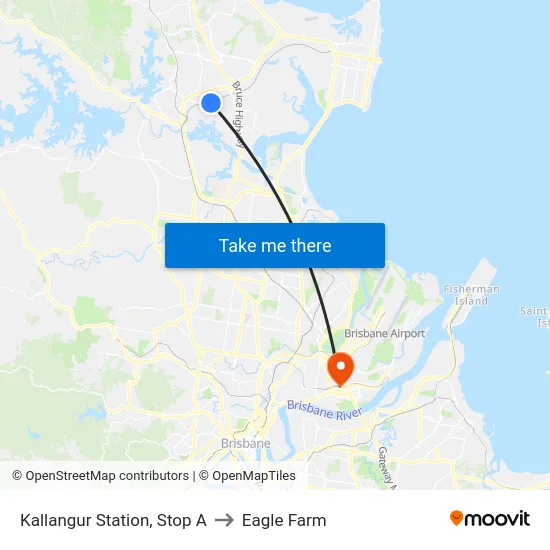 Kallangur Station, Stop A to Eagle Farm map