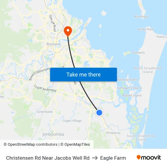 Christensen Rd Near Jacobs Well Rd to Eagle Farm map