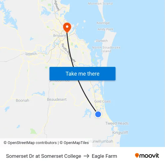 Somerset Dr at Somerset College to Eagle Farm map