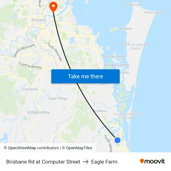 Brisbane Rd at Computer Street to Eagle Farm map